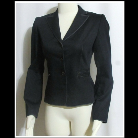 NEW TAHARI Black Stretch Short Blazer Jacket 2 - Picture 1 of 5